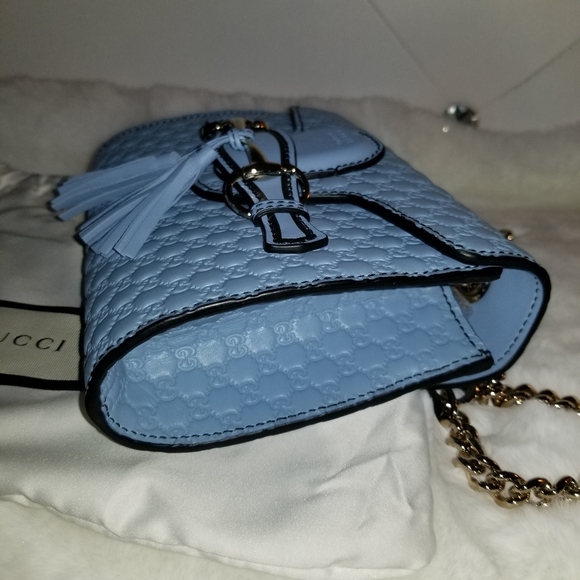 NEW GUCCI Mini Emily Microguccissima Periwinkle - Picture 5 of 16